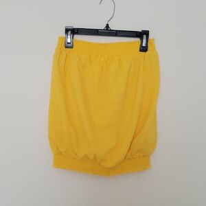 Anthropologie "Colusa" yellow strapless top